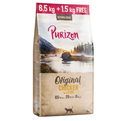 6,5 kg + 1,5 kg gratis! Purizon Adult, karma sucha dla kota, 8 kg - Kurczak i ryba – bez zbóż (NOWA RECEPTURA)