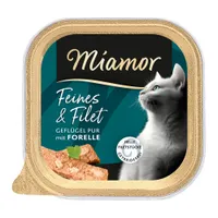 Sparpaket Miamor Feines & Filet 32 x 100 g - Geflügel Pur & Forelle