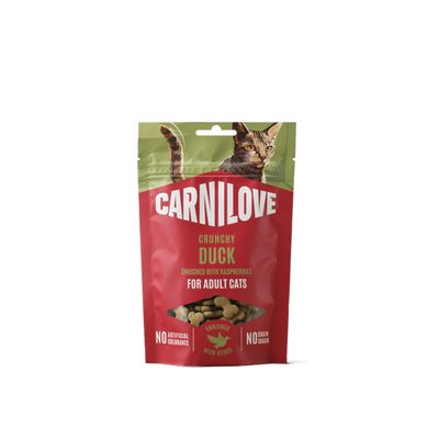 Carnilove Cat Crunchy Snack lot % : canard avec framboises (2 x 50 g)