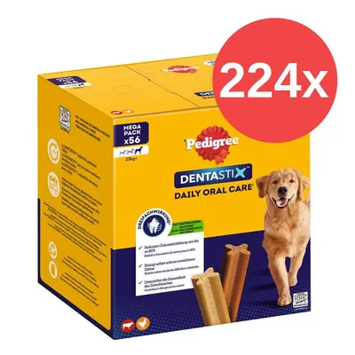 Pedigree Dentastix Daily Oral Care Mega Pack x56 für Hunde über 25kg. Reduziert Zahnsteinbildung, reinigt schwer erreichbare Zähne, unterstützt Zahngesundheit. Mit natürlichem Zusatzstoff. Pedigree Dentastix Daily Oral Care Mega Pack x56 für Hunde über 25kg. Reduziert Zahnsteinbildung, reinigt schwer erreichbare Zähne, unterstützt Zahngesundheit. Mit natürlichem Zusatzstoff.