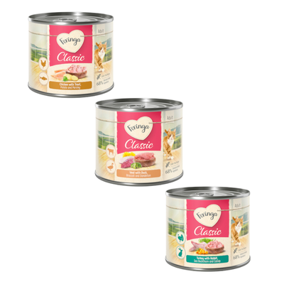 Feringa Classic Adult, pollame con carote e tarassaco. Ricetta senza cereali, 70% ingredienti animali selezionati.