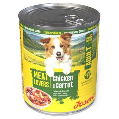 Sparpaket Josera Meatlovers Menü 12 x 800 g Huhn & Karotte (neues Design)