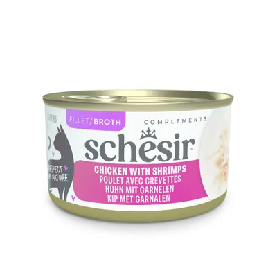Schesir Complements hús- vagy hallében 12 x 70 g - Csirke & garnéla