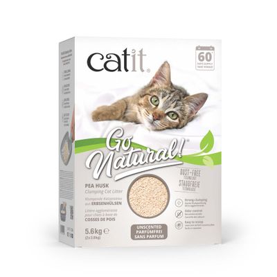 Catit Go Natural kattströ av ärtskidor, parfymfritt