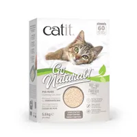 Catit Go Natural Katzenstreu aus Erbsenhülsen, parfümfrei - 5,6 kg (2 x 2,8 kg)