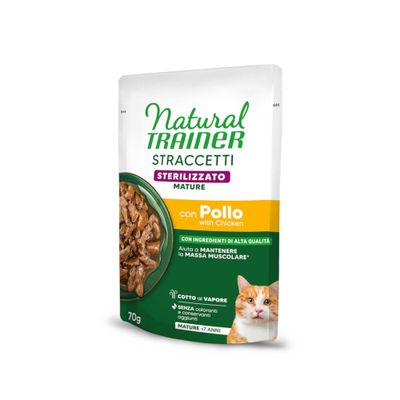 Natural Trainer Straccetti Mature Sterilised proužky v omáčce 28 x 70 g kuřecí