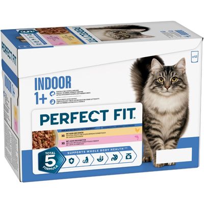 Perfect Fit Indoor 1+ - Pui & somon (12 x 85 g)