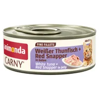 Výhodné balení: animonda Carny Adult jemné filety v želé 24 x 60 g - bílý tuňák a červený snapper