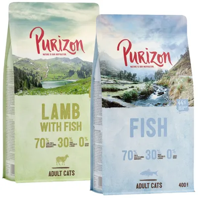 Blandat provpack Purizon Adult 2 x 400 g - Fish + Lamb & Fish