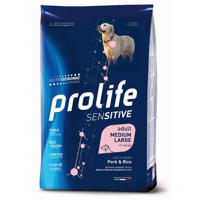 Prolife Sensitive Adult Medium/Large Porc & Riz 10 kg