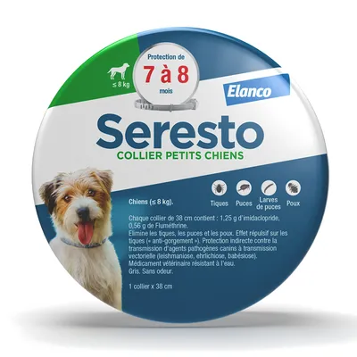 Collier antiparasitaire Seresto® pour chien - 1 collier petit chien < 8 kg, 38 cm