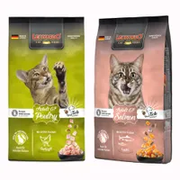 Leonardo Dry Cat Food Economy Packs - Mixed Pack I: Adult Poultry Grain-Free + Salmon Grain-Free (2 x 7.5kg)