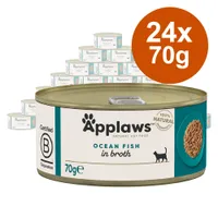 Applaws in Broth -säästöpakkaus 24 x 70 g - tonnikala ja kana -lajitelma