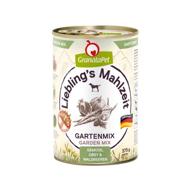GranataPet Liebling's Mahlzeit - Garden Mix - dog wet food - Saver Pack: 12 x 375g