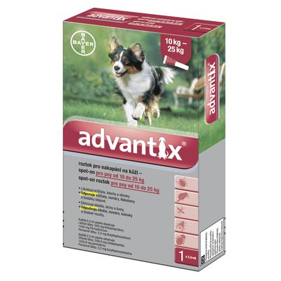 Advantix spot-on pro psy od 10 kg do 25 kg 1 x 2,5 ml
