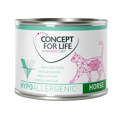 Concept for Life Veterinary Diet Hypoallergenic Paard Kattenvoer - Voordeelpakket: 24 x 200 g