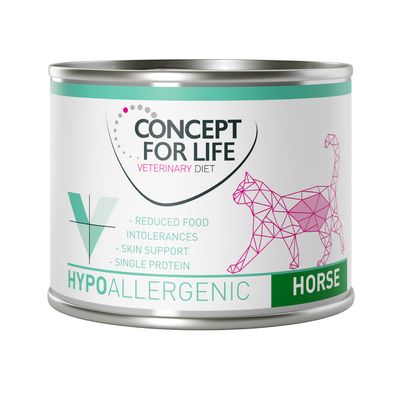 Concept for Life Veterinary Diet Hypoallergenic Paard Kattenvoer Voordeelpakket: 24 x 200 g