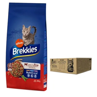 SÆRPRIS! Få rabat på 15 kg Brekkies + 80 x 85 g Daily Delice Adult Cat - Oksekød + Mixpakke i gelé SÆRPRIS! Få rabat på 15 kg Brekkies + 80 x 85 g Daily Delice Adult Cat - Oksekød + Mixpakke i gelé