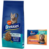 Croquettes Brekkies 15 kg + 4 x 85 g sachets Daily Delice poulet, dinde offerts ! - poisson