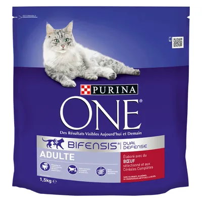 PURINA ONE Adult Manzo & Cereali Crocchette per gatto - 1,5 kg