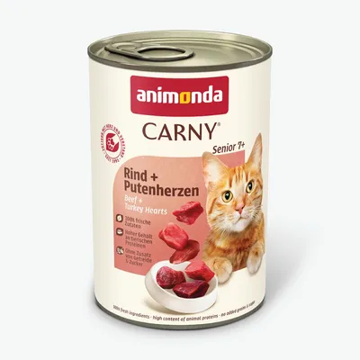 animonda Carny Senior 6 x 400g - cat wet food - Beef & Turkey Hearts