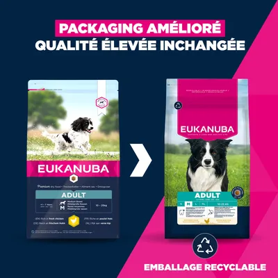 Eukanuba Premium Nutrition Adult Medium Breed poulet 100 g offertes ! Eukanuba Premium Nutrition Adult Medium Breed poulet 100 g offertes !