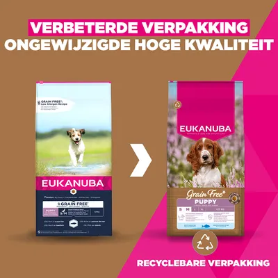 Eukanuba Grain Free Puppy Klein & Middelgroot Ras Zeevis - Dubbelpak: 2 x 12 kg