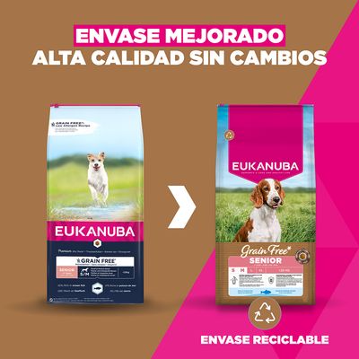 Eukanuba Grain Free Senior Small & Medium pescado de mar