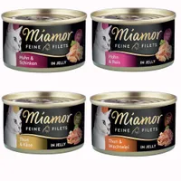 Ekonomipack: Miamor Fine Filets 24 x 100 g - Blandpack med kyckling och tonfisk
