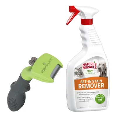 FURminator deShedding Tool + 709 ml Nature's Miracle Set-In Flecken- und Geruchsentferner gratis! - S Langhaar - Kammbreite 3,8 cm FURminator deShedding Tool + 709 ml Nature's Miracle Set-In Flecken- und Geruchsentferner gratis! - S Langhaar - Kammbreite 3,8 cm