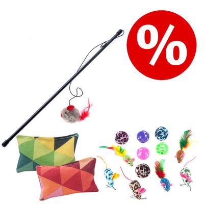 Lot de jouets avec balles et souris pour chat 12 petits jouets