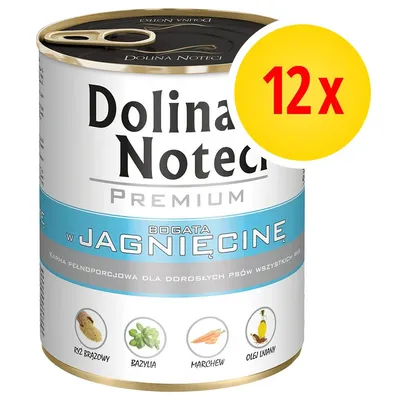 Dolina Noteci Premium bogata w jagnięcinę, 12 x. Ryż brązowy, bazylia, marchew, olej lniany widoczne na opakowaniu. Karma pełnoporcjowa dla dorosłych psów wszystkich ras. Dolina Noteci Premium bogata w jagnięcinę, 12 x. Ryż brązowy, bazylia, marchew, olej lniany widoczne na opakowaniu. Karma pełnoporcjowa dla dorosłych psów wszystkich ras.