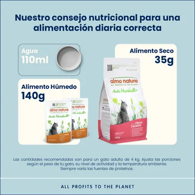 Almo Nature Functional Anti Hairball - Pack mixto 6 x 70 g: 3 x Pollo y 3 x Buey