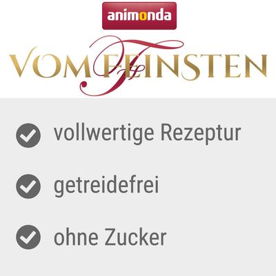 Animonda Vom Feinsten. Полноценный состав, без зерна, без сахара.
