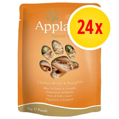 Applaws Chicken Breast & Pumpkin, 70g Beutel, Hühnerbrust und Kürbis, 24x Packung