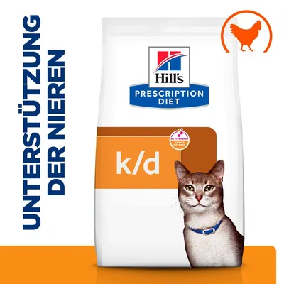 Hill's Prescription Diet k/d Katzenfutter mit Huhn, Unterstützung der Nieren, ActiveBiome+ Kidney Defense.