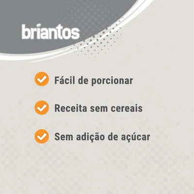 briantos. Fácil de porcionar. Receita sem cereais. Sem adição de açúcar.