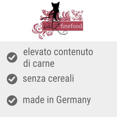 catz finefood, elevato contenuto di carne, senza cereali, made in Germany