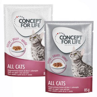 Mešano varčno pakiranje Concept for Life v želeju & omaki 24 x 85 g
