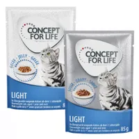 Blandat sparpack: 24 x 85 g Concept for Life gelé & sås - Light i sås + i gelé       