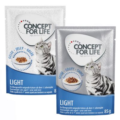 Miešané výhodné balenie Concept for Life želé & omáčka 24 x 85 g Light v omáčce a želé
