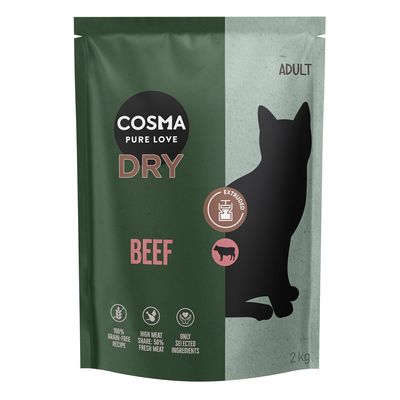 Cosma Extruded Beef Dry Food Economy Pack: 2 x 2kg