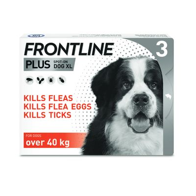 FRONTLINE® Plus Spot On for Dogs - XL (40-60kg) 3 pipettes x 4.02ml