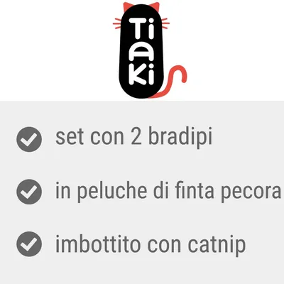 Tiaki. Set con 2 bradipi, in peluche di finta pecora, imbottito con catnip.