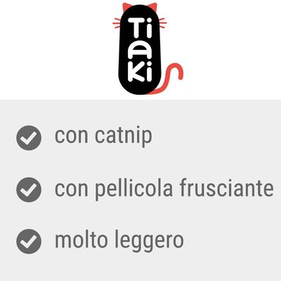 Tiaki. con catnip, con pellicola frusciante, molto leggero