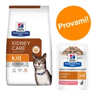 Set prova secco + umido Hill's k/d Kidney Care Prescription Diet Feline - 1,5 kg + 12 x 85 g