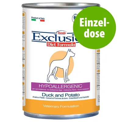 Dorado Exclusion Diet Formula Hypoallergenic Duck and Potato, Veterinary Formulation, Einzeldose, Produkt aus Italien