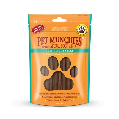 Pet Munchies Sticks - Saver Pack: Beef Liver (8 x 90g)