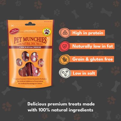 Pet Munchies Chicken & Cheese Dog Treats - Saver Pack: 3 x 100g
