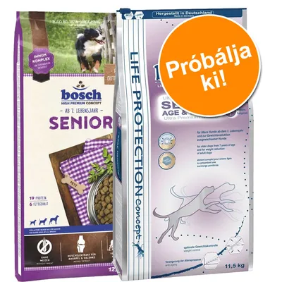 bosch Senior kutyatáp csomagolás, 19 protein, 6 zsírtartalom, Life Protection Concept Senior Age & Weight 11,5 kg, narancssárga kör: Próbálja ki! bosch Senior kutyatáp csomagolás, 19 protein, 6 zsírtartalom, Life Protection Concept Senior Age & Weight 11,5 kg, narancssárga kör: Próbálja ki!